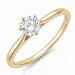 0,50 ct lab grown diamant solitairering i 9 karat gull 0,50 ct