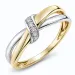 lab grown diamant ring i 9 karat gull og hvitt gull 0,03 ct
