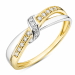 lab grown diamant ring i 9 karat gull og hvitt gull 0,10 ct