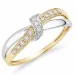 lab grown diamant ring i 9 karat gull og hvitt gull 0,10 ct