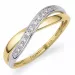 abstrakt diamant gull ring i 14 karat gull og hvitt gull 0,08 ct