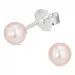 5-5,5 mm runde rosa perleørepynt i sølv