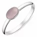 Oval rosa ring i sølv