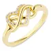 infinity zirkon ring i forgylt sølv