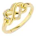 infinity zirkon ring i forgylt sølv
