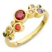 multifarget zirkon ring i forgylt sølv - Bubbly Twist