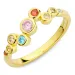 multifarget zirkon ring i forgylt sølv - Bubbly Twist