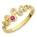 multifarget zirkon ring i forgylt sølv - Bubbly Twist