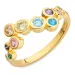 multifarget zirkon ring i forgylt sølv - Bubbly Twist