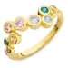 multifarget zirkon ring i forgylt sølv - Bubbly Twist