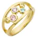 multifarget zirkon ring i forgylt sølv - Bubbly Twist
