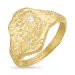 zirkon ring i forgylt sølv