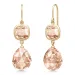 Julie Sandlau Olivia rosa krystall øredobber i forgylt sølv