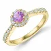 kolleksjonsprøve rosa safir diamantring i 14 karat gull 0.41 ct 0,314 ct