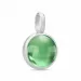 Julie Sandlau rundt grønn krystall anheng i satengrhodinert sterlingsølv grønn krystall