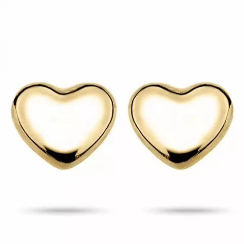 hjerte ørestikker i 9 karat gull med 