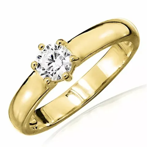 Bedårende zirkon ring i 9 karat gull