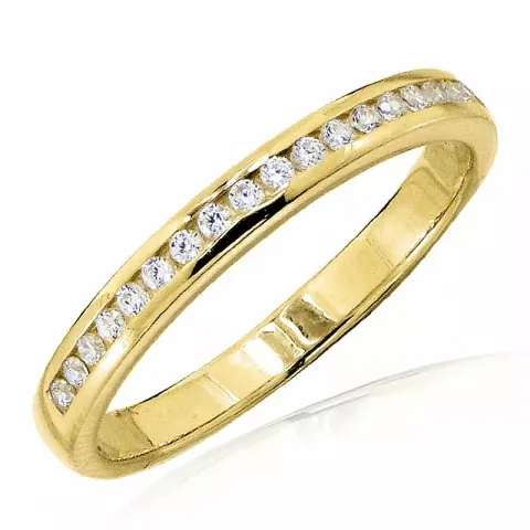 Elegant zirkon ring i 9 karat gull