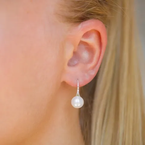 8 - 9 mm perle øredobber i sølv