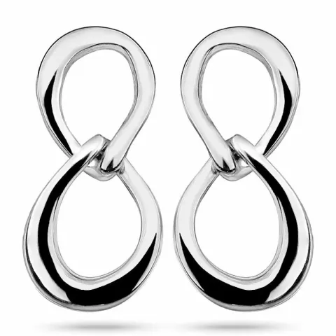 Abstrakt øredobber i sølv med rhodinering