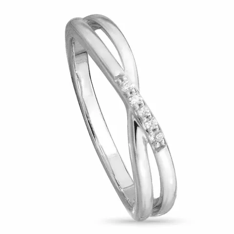 Elegant hvit zirkon ring i sølv