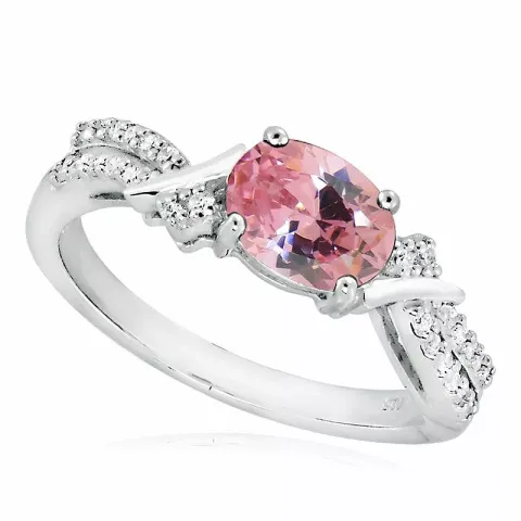 rosa zirkon ring i sølv