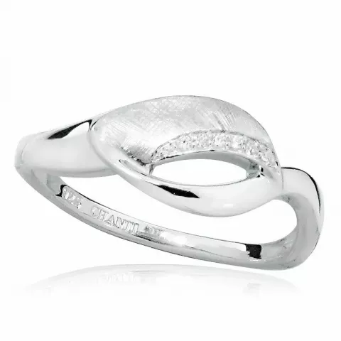 Enkel hvit zirkon ring i sølv