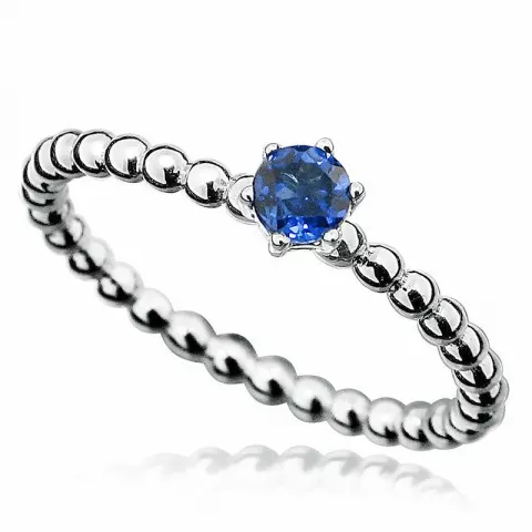 Smal blå ring i sølv