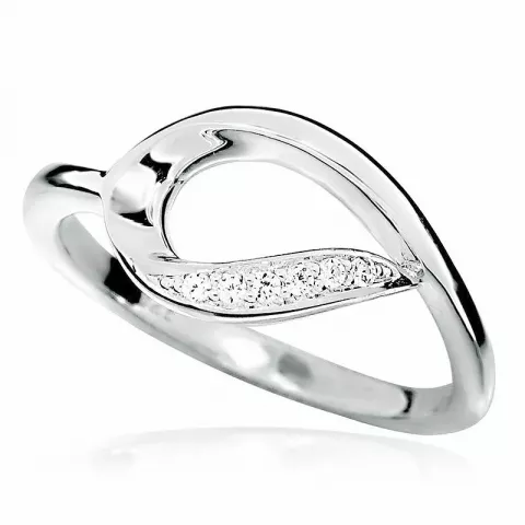 Elegant zirkon ring i sølv