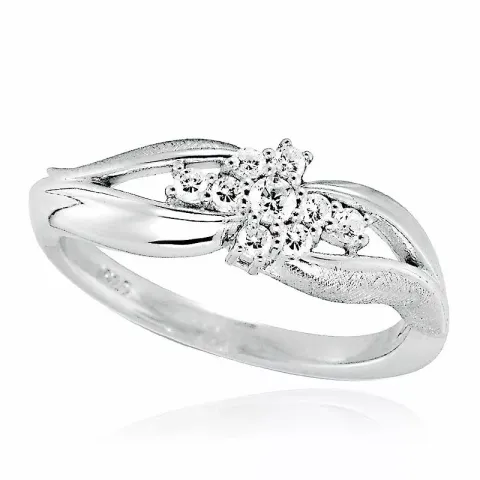 Elegant zirkon ring i sølv
