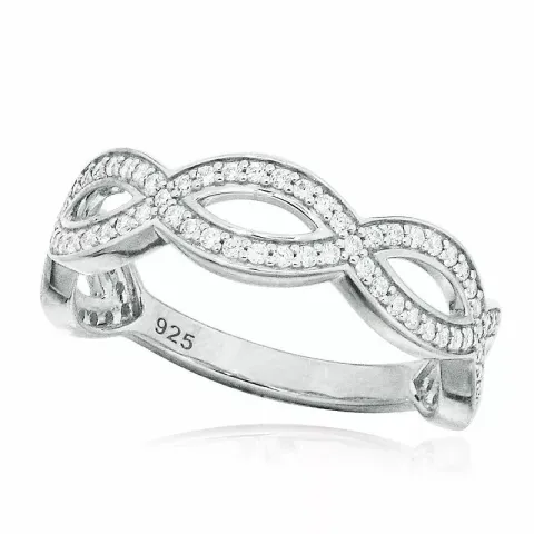 flettet zirkon ring i sølv