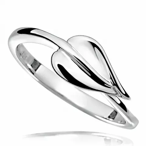 Elegant blad ring i rodinert sølv