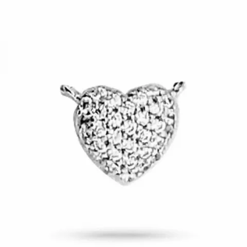 hjerte zirkon halskjede med anheng i sølv med hjerteanheng i sølv