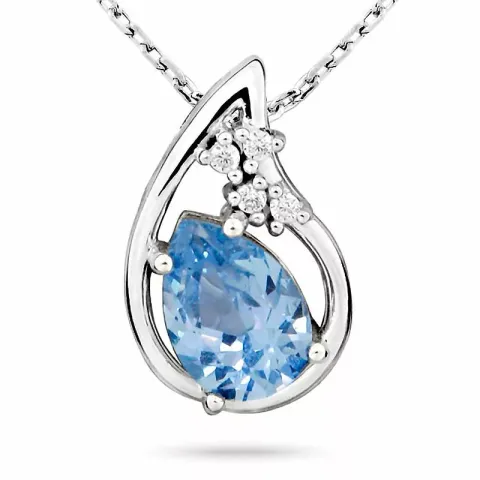 dråpe zirkon anheng i sølv