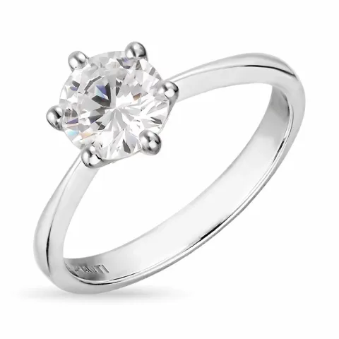 zirkon ring i sølv