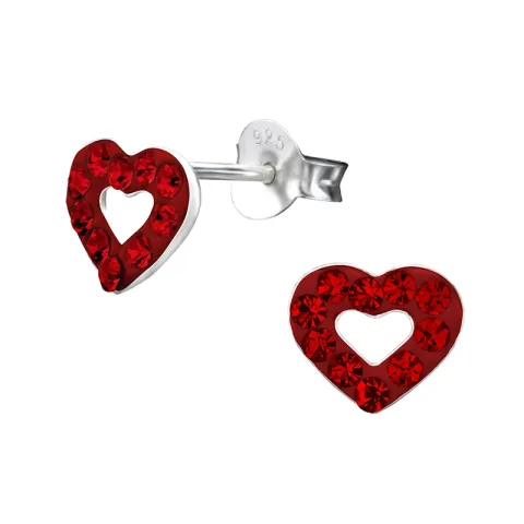 Hjerte øredobber i sølv