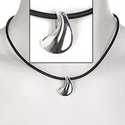 Abstrakt RS of Scandinavia anheng med halskjede i sølv med gummibånd