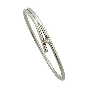 RS of Scandinavia armring i sølv med 14 karat gull hvit zirkon