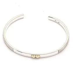 RS of Scandinavia hjerte armring i sølv og 14 karat gull