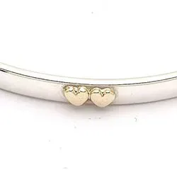 RS of Scandinavia hjerte armring i sølv og 14 karat gull