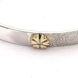RS of Scandinavia blomst armring i sølv og 14 karat gull hvit zirkon
