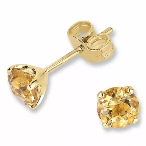 oransje citrin øredobber i 9 karat gull med citrin 