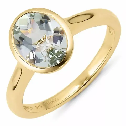 oval ametyst ring i 9 karat gull