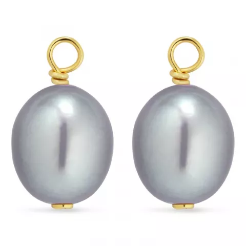 7-7,5 mm perle anheng til øredobber i forgylt sølv