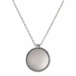 NORDAHL ANDERSEN rund anheng med halskjede i rodinert sølv