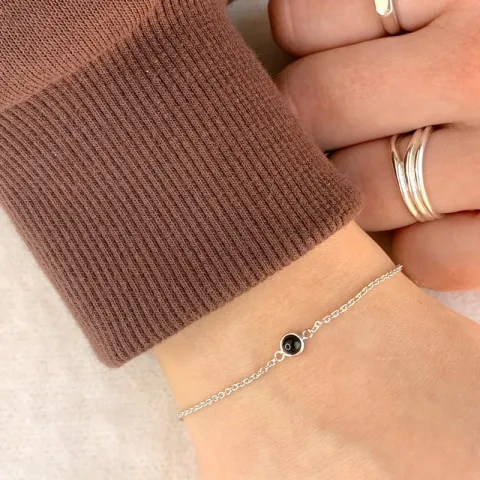 Elegant NORDAHL ANDERSEN Sweets svart onyks armbånd i sølv svart onyks