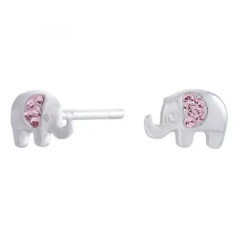 NORDAHL ANDERSEN elefant øredobber i rodinert sølv rosa zirkon