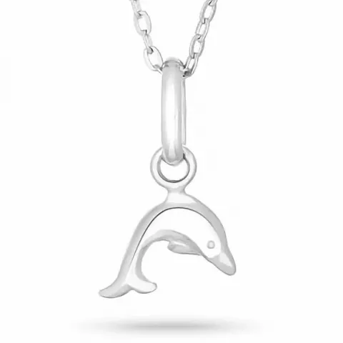 NORDAHL ANDERSEN delfin halskjede med anheng i rodinert sølv