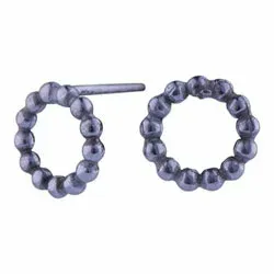 Liten NORDAHL ANDERSEN runde øredobber i oksidert sterlingsølv