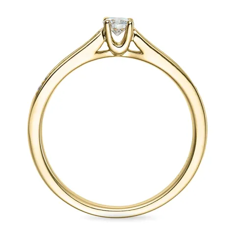 diamant ring i 14 karat gull 0,15 ct 0,11 ct